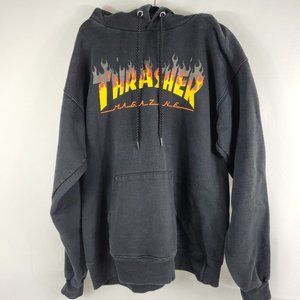 Thrasher Magazine Pullover Skateboard Hoodie Black Youth size XL